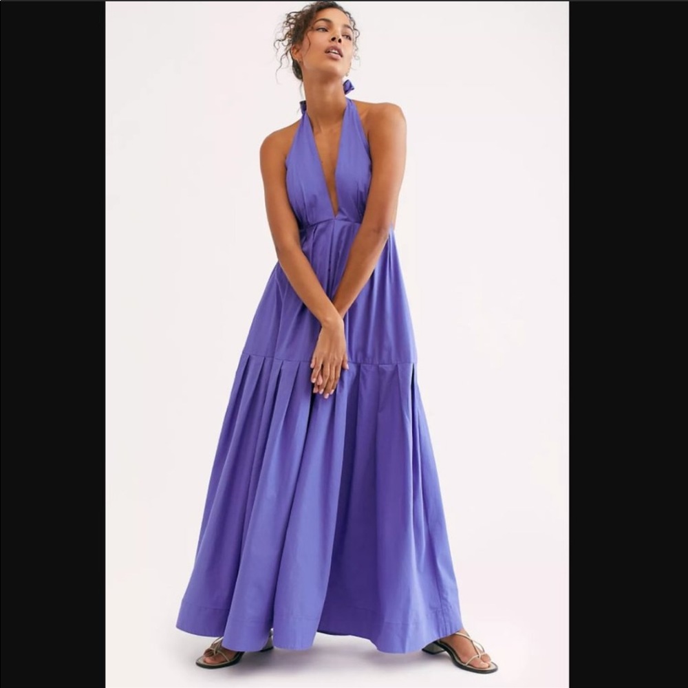 Free People Purple Halter Maxi Dress - Women's Elegant Summer Dress